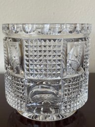 Vintage Hand Cut Crystal Biscuit/candy Jar European Diamond Thumb Print Cut Heavy Lead Crystal - K99