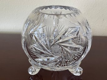 Large Crystal Footed Rose Bowl 'Molendi' - Like New! K100