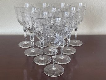 Set Of 10 Antique/vintage Stemware Vine & Floral Pattern - Like New! K103