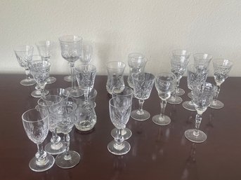 Large Lot Of Cocktail Cordial Glasses W/ Various Patterns K109