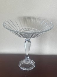 Impressive Vintage Heavy Lead Crystal Compote Centerpiece Stand W Sleek Design - Like New! K122