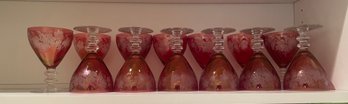 Set Of 13 Bryce Granberry Red #688 Water Goblets W/ Grape & Leaf Clusters K128