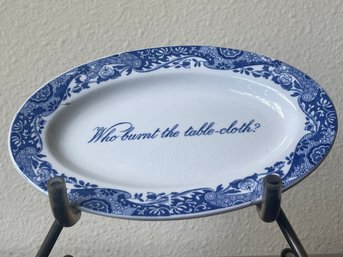 Vintage Copeland Spode 'blue Italiano' 'who Burnt The Tablecloth' Trinket Dish - Like New! K131