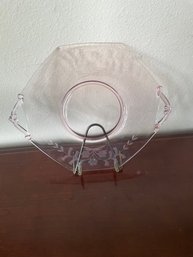 Vintage Pink Depression Glass Serving Tray K132