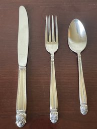 Vintage 3pc Place Setting Holmes & Edwards 'danish Princess' Silver Plate Flatware S20