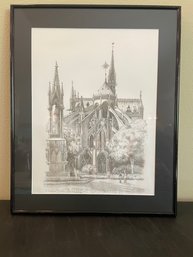 'notre Dame, Paris' Print By F. Dhoska, Pencil Signed AR9