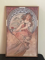 Alphonse Mucha Framed Print On Foam Core In Copper Frame AR42