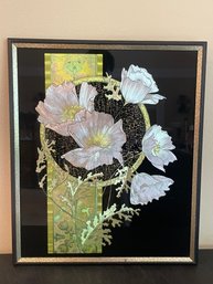 Vintage Framed White Flowers (metallic) AR47