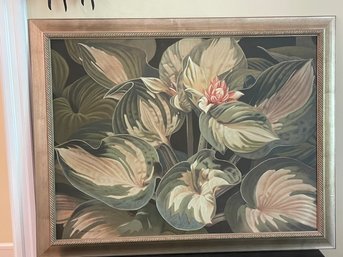 Large Framed Painting On Canvas'The Tropical Garden' Signed A51