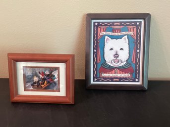 2pc Lot Of Westie Themed Prints AR73