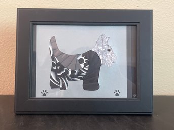 Origami Scotty Dog (Framed)  AR74