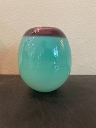 Vintage Studio Art Glass Hand Blown Vase By Chip Jones (1989)