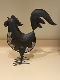 Hand Crafted Black Metal Rooster T44