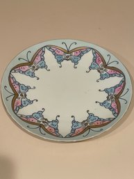 Antique Hand Painted Porcelain Plate W/ Art Nouveau Butterflies T47