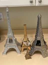 Lot Of 3 Table Top Eiffel Tower Replicas T53