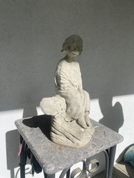 Concrete Girl Sitting Statue P16