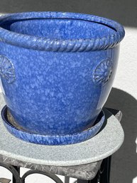 Blue Glaze Patio Pot P24