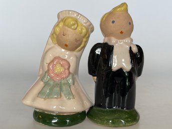 Vintage Bride & Groom Salt & Pepper Shakers