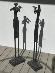 2 Iron Garden Musician Sculptures P31