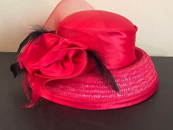 Woman's Red Straw Hat K125
