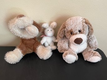 2 Piece Lot Of Plush Dogs & Small Bunny C135