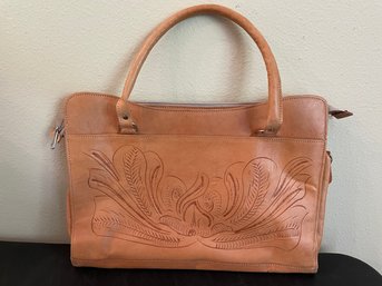 Vintage Tooled Leather Handbag C105