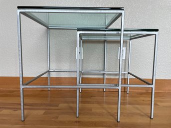 Metal & Glass Nesting Table