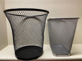 Lot Of 2 Metal Trash Baskets