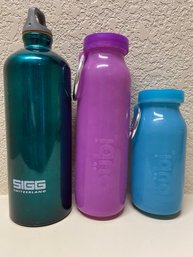 Lot Of 3 SIGG & Bubi Water Bottles