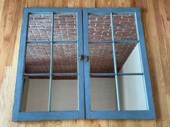 Pair Of Antique Window Wall Mirrors