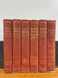 6 Antique Rudyard Kipling Volume Set