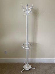 Metal White Painted Free Standing Hall Tree A14