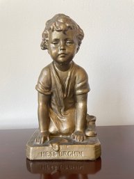 Early 20th Century Antique Plaster Child Sculpture Hess Brothers 'the Big Store' A24