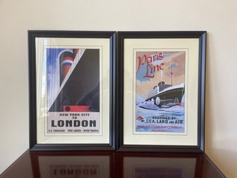 Two Vintage Styled Bon Voyage Travel Posters A36
