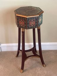 Tall Octagon Lined Chest With Asian Motif L13