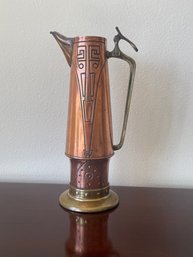 Antique Gebruder Bing Nurnberg Arts & Crafts Copper Pitcher L17