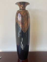 Tall Bruce Fairman Studio Copper Pottery Vase With Beautiful Lustre L20