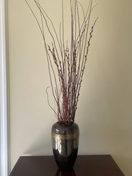 Metal Brass Vase With Decorative Sticks Included L27
