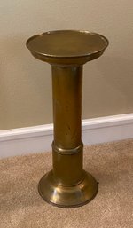 Vintage Antique Brass Column/stand With Nice Patina L85