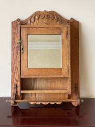 Antique Oak Medicine/apothecary Cabinet L55