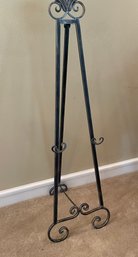 Heavy Wrought Iron Floor Easel With Texture Pewter Finish L83