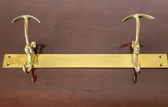 Small Solid Brass Hat Coat Hanger L84