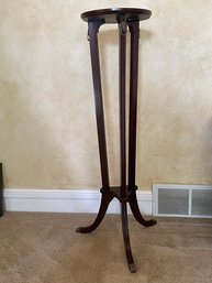 Tall Plant Stand From Bombay Company With Dark Cherry Finish, Brass Capped Claw Feet B5