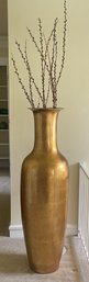 Monumental Floor Vase/urn With Gold Lacquer Ceramic Finish F1