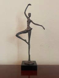 Vintage Cast Bronze Brutalist Ballerina Statue F10