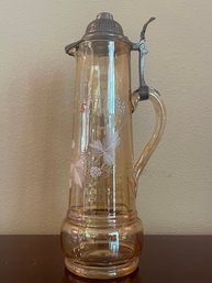 Antique Lusterware Handout & Painted Bohemian Glass  F23