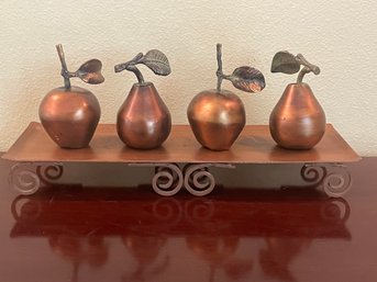 Bronze Fruit On Copper Tray F27
