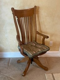 Antique Oak Highback Swivel Desk Chair B19