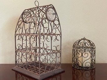 2pc Lot Of Two Decorative Metal Cages L127