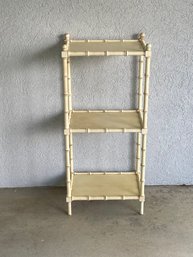 Vintage Faux Bamboo Etagere With Antique Ivory Finish D9